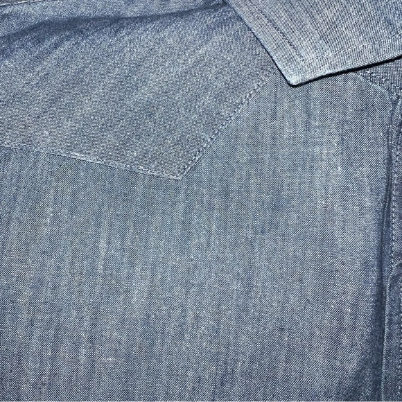 Banana Republic Slim Fit Pearl Snap Mens Size Medium - Picture 5 of 8